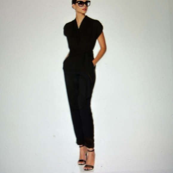 French rendezvous vous Montaigne jumpsuit size 14 color dark navy 96%polyester 4 - Picture 1 of 5